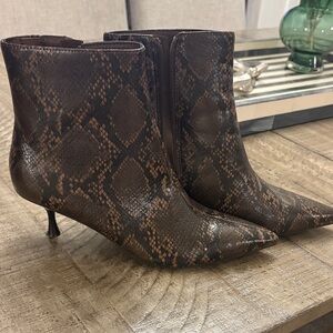 Primark Dark Brown Snakeskin Booties